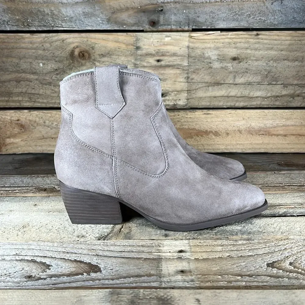 Seychelles Upside Western Bootie - Taupe Suede - 6 - New without box